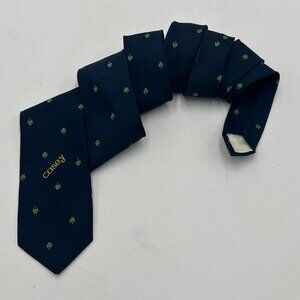 Vintage SUGRA Dublin Ireland Navy Shamrock "Casey" Necktie